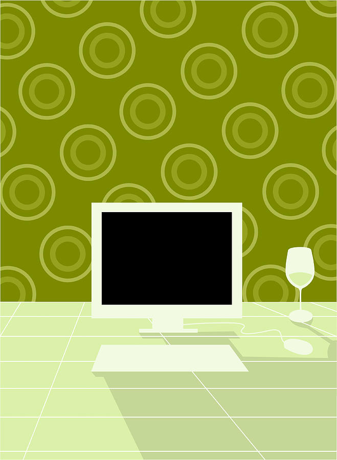 Retro Funky Olive Pc [ Vector Computer ] Drawing by Sumografika