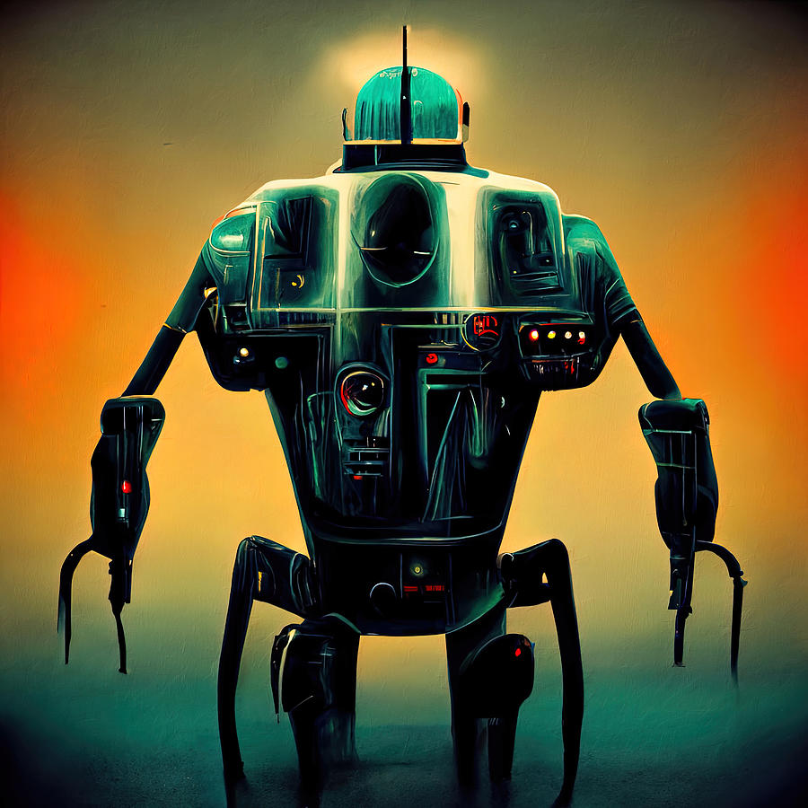 Retro-futurist Robot, 07 Painting