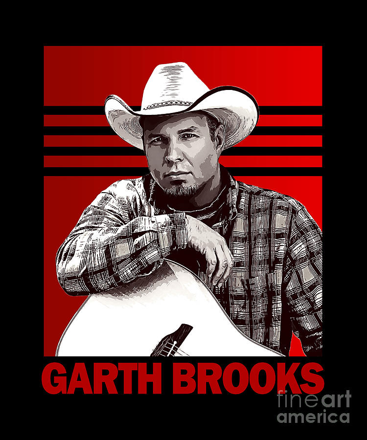 Garth Brooks Digital Art - Retro Garth Brooks 80s Aesthetic Fan Art Tribute by Notorious Artist