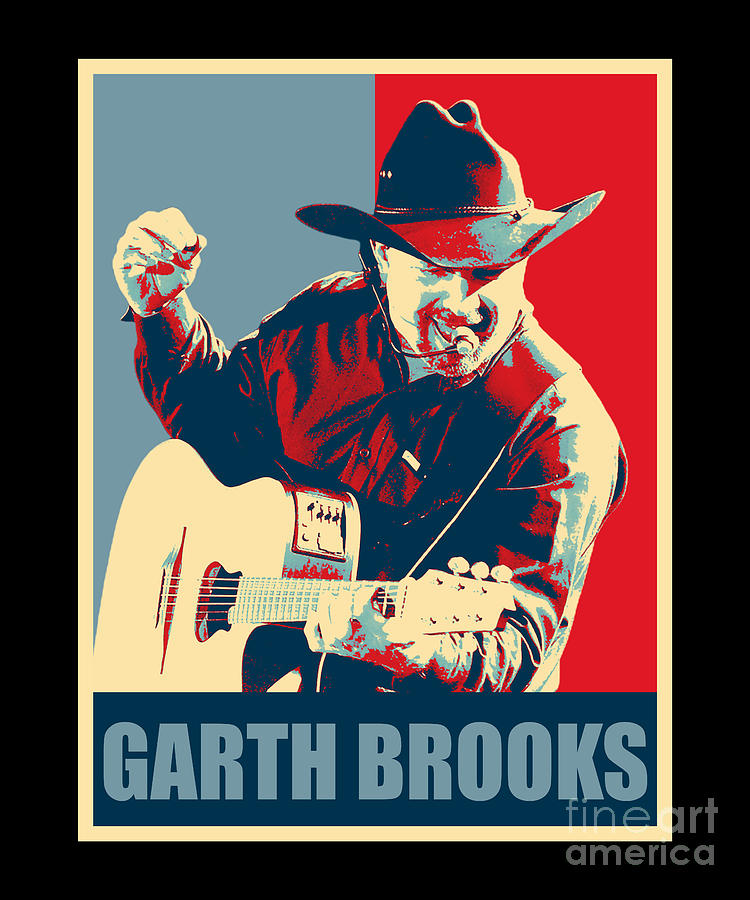 Garth Brooks Digital Art - Retro Garth Brooks Hope Style by Notorious Artist