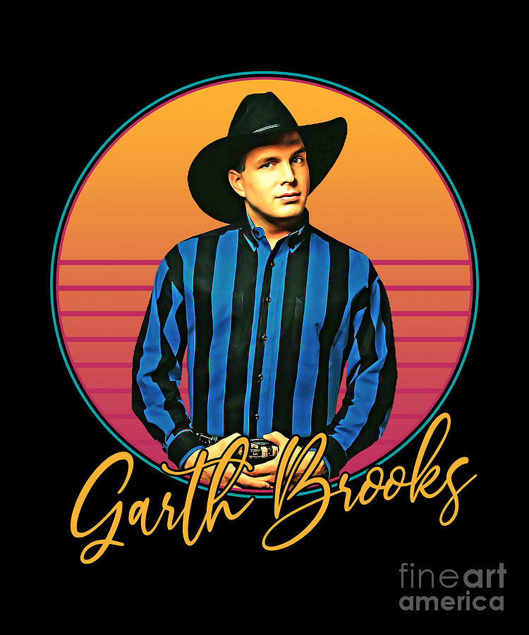 Garth Brooks Digital Art - Retro Garth Brooks Vaporwave Style by Notorious Artist