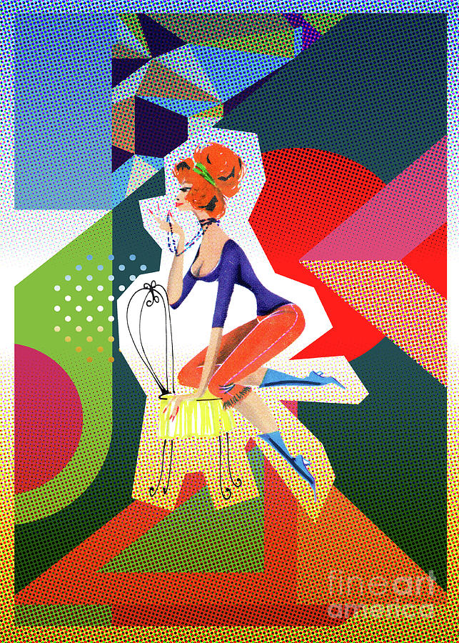 Retro girl 3 Digital Art by Ariadna De Raadt