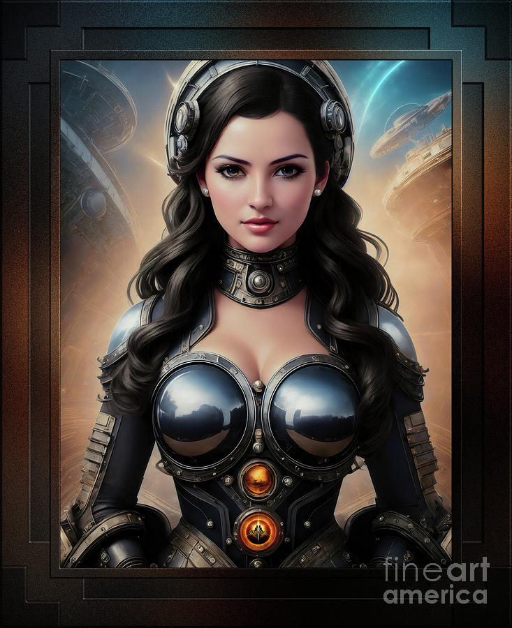 Retro Girl Of The Arkasan Space Age Captivating AI Concept Art by Xzendor7 Painting by Xzendor7