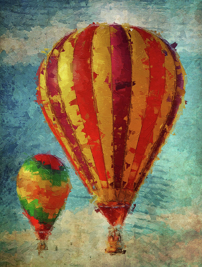 Basket Painting - Retro Hot Air Balloons by Dan Sproul