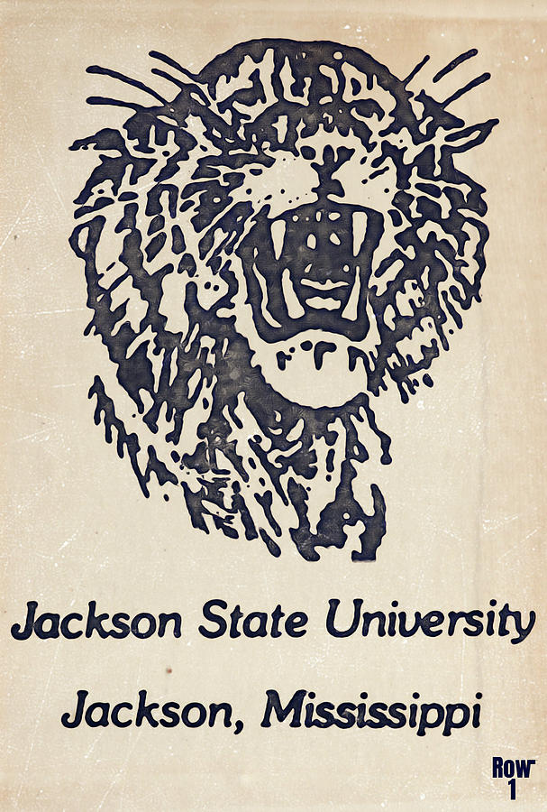 Retro Jackson State Tiger Art Mixed Media by Row One Brand