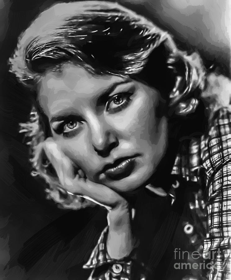 Retro Joanne Woodward Oil Painting Portrait Digital Art by Beltschazar ...