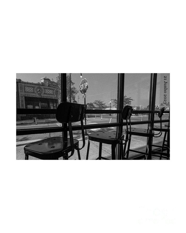 Black And White Photograph - Retro Look Coffee Shop  by Dimas Oliveira