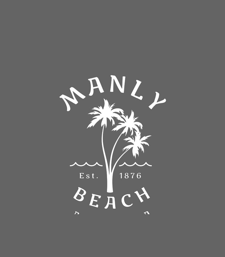 Retro Manly Beach Original Australia Graphic Design Novelty Digital Art ...