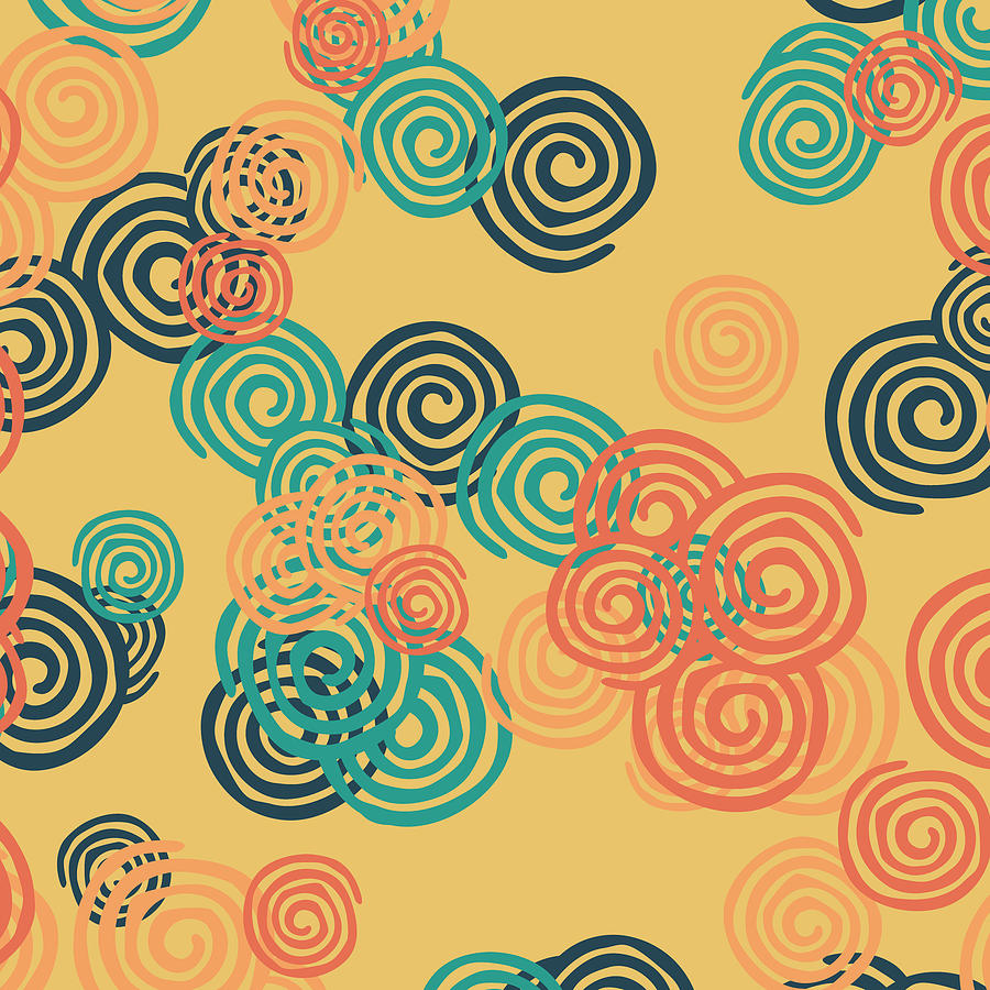 Retro multi-color spiral pattern 2 Digital Art by Western Exposure ...