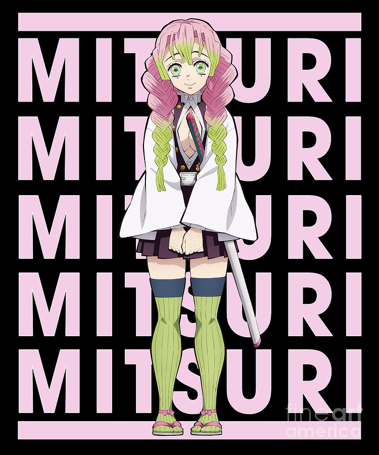 Retro Name Mitsuri Demon Anime Slayer Drawing by Fantasy Anime - Fine Art  America