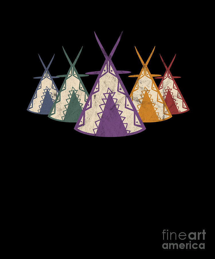Retro Native American Teepee Happy Caming Camper Digital Art by Thomas