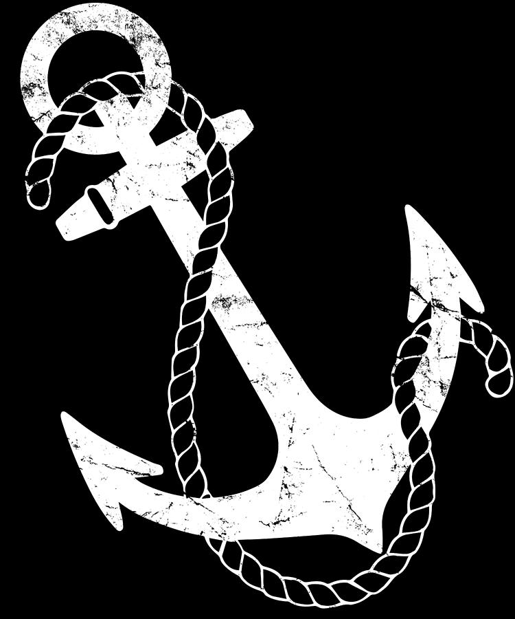 Retro Nautical Anchor Digital Art by Flippin Sweet Gear