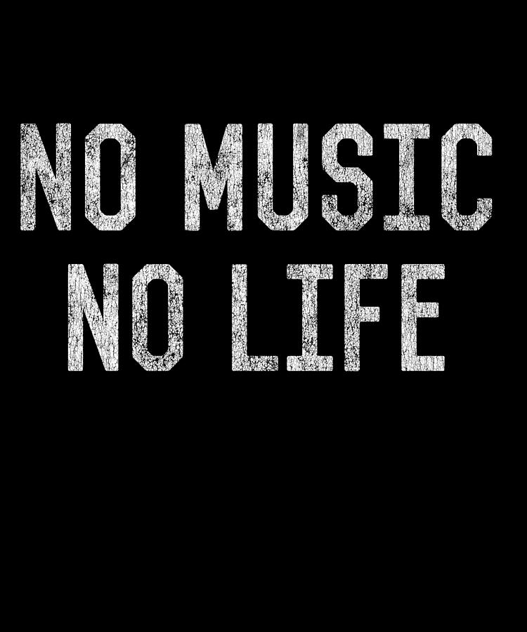 Retro No Music No Life Digital Art by Flippin Sweet Gear