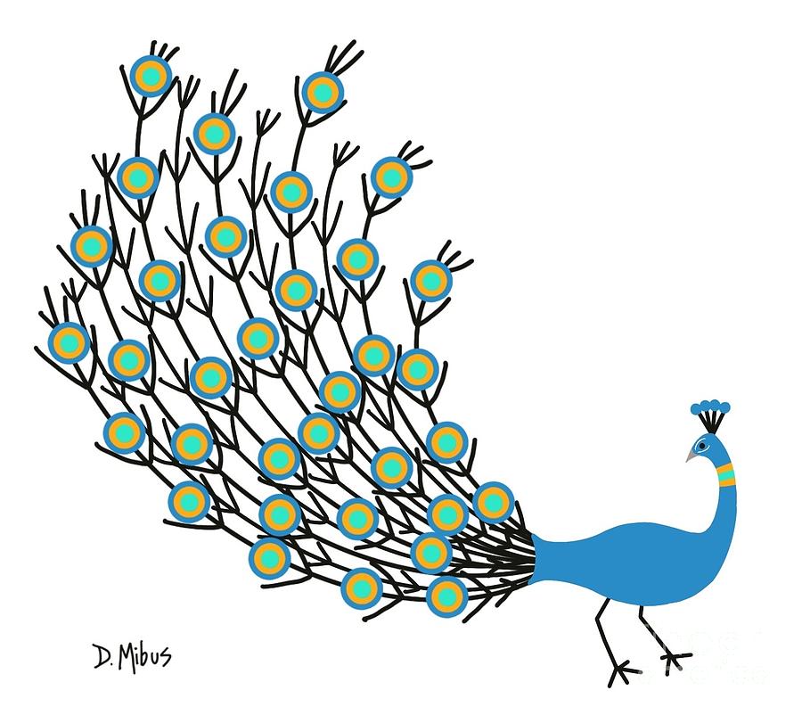 Retro Peacock Digital Art by Donna Mibus Retro Peacock Digital Art by Donna Mibus