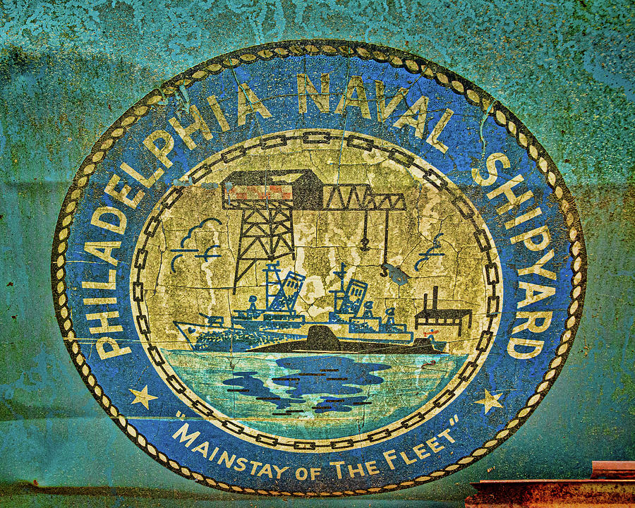 Retro Philadelphia Naval Shipyard Emblem Photograph by Kristia Adams