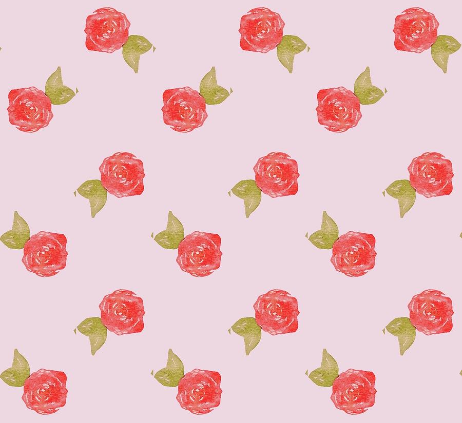 Retro Roses Pink Mixed Media by Alyssa Kruse - Fine Art America