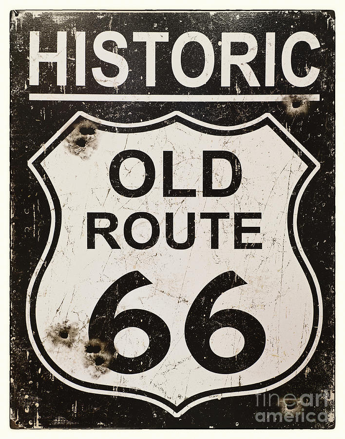 Retro Route 66 sign Photograph by Jane Rix