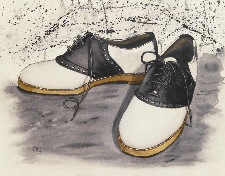 Retro Saddle Shoes Painting by Kelly Mills