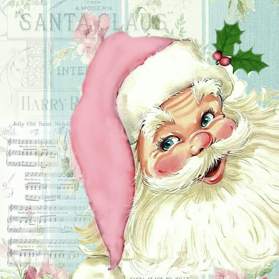 Retro Santa With Music Digital Art