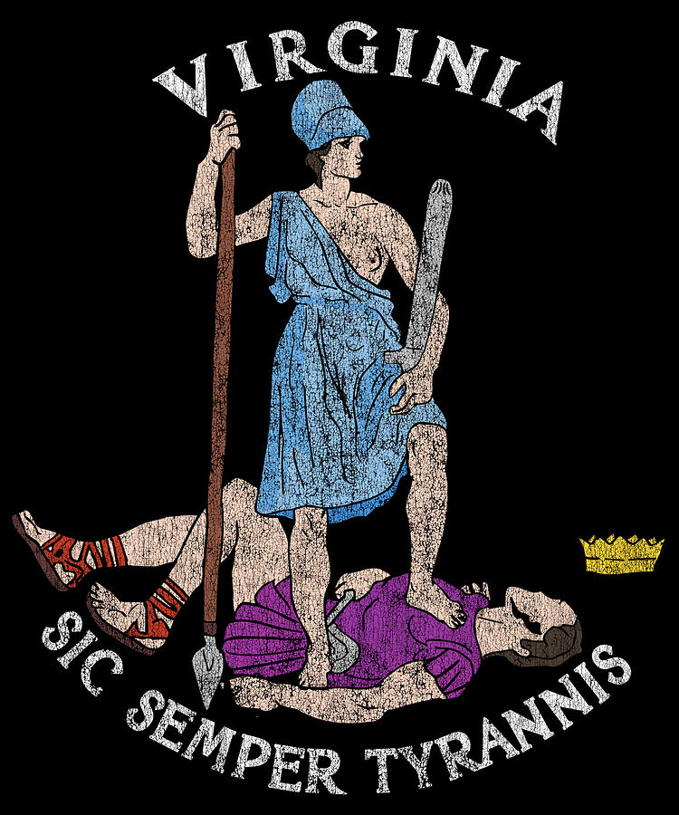 Retro Seal Of Virginia Sic Semper Tyrannis Digital Art By Flippin Sweet Gear Fine Art America 