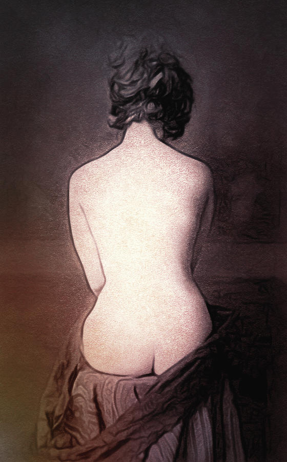 Retro Seated Nude Pastel by Susan Maxwell Schmidt