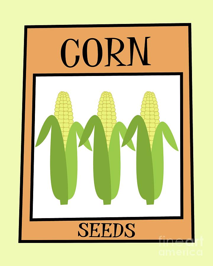 Retro Seed Packet Corn Digital Art by Donna Mibus