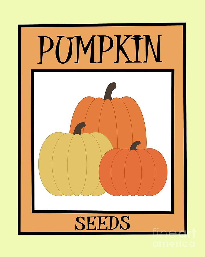 Retro Seed Packet Pumpkin Digital Art by Donna Mibus