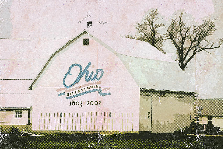 Retro Style Ohio Bicentennial Barn Mixed Media by Dan Sproul