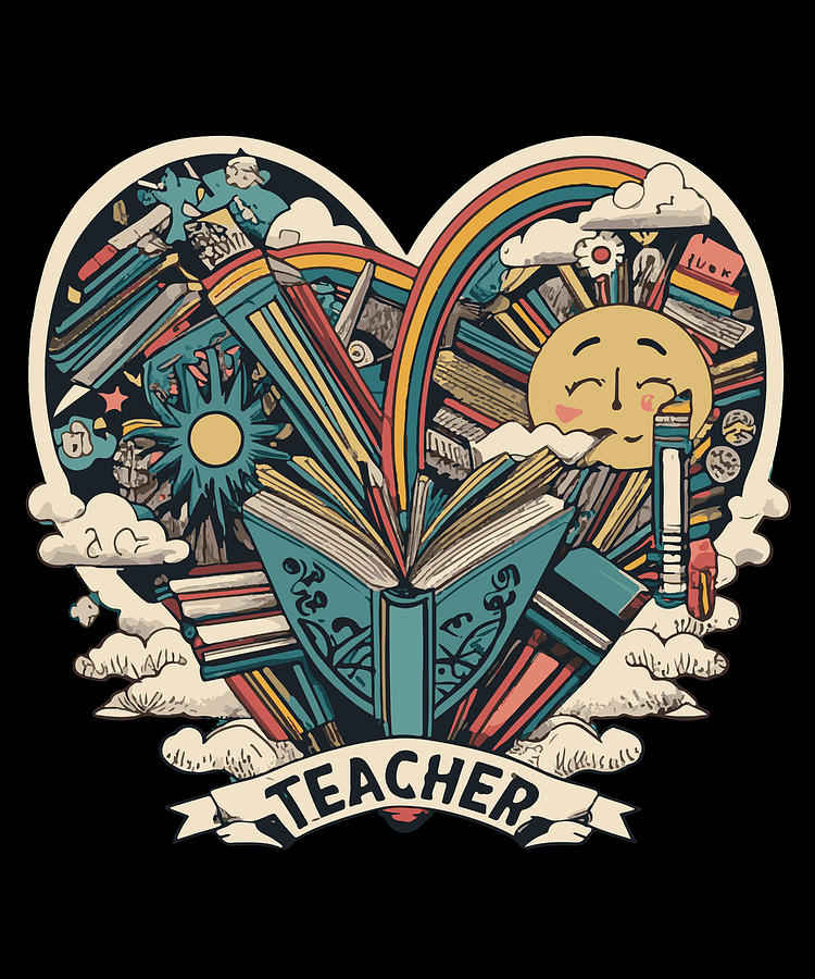 Retro Teacher Love Appreciation Back to School Digital Art by Flippin Sweet Gear