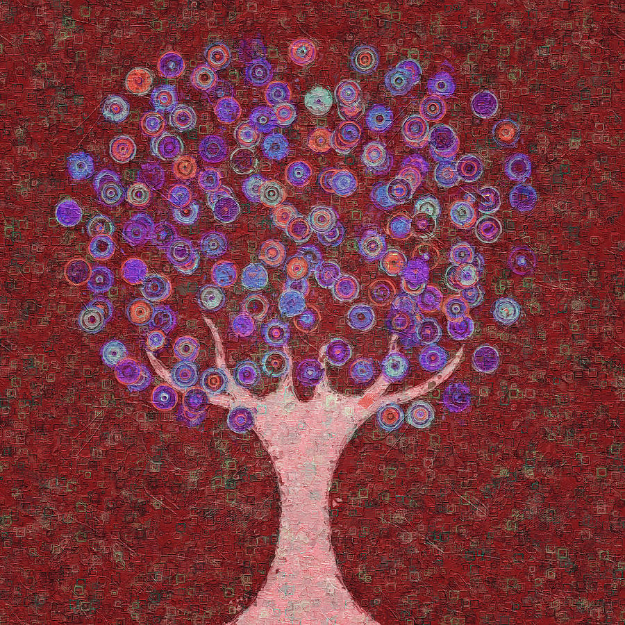 Retro Tree Painting Painting by Dan Sproul