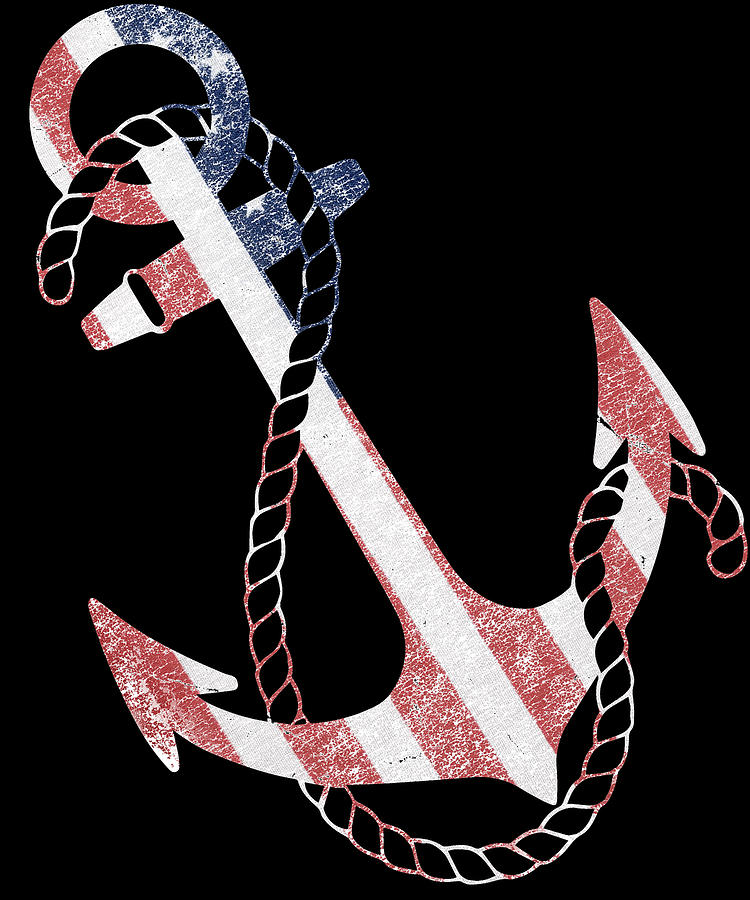 Retro USA Flag Anchor Digital Art by Flippin Sweet Gear