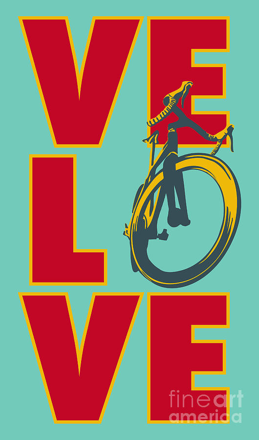 Retro Velo Love Cycling poster Painting by Sassan Filsoof