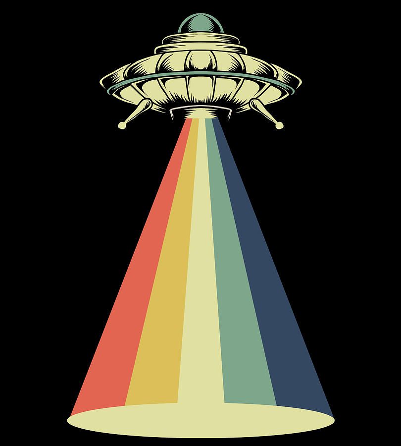 Retro Vintage 1970 1960 UFO Alien Space Conspiracy Tees Painting by Tony Rubino