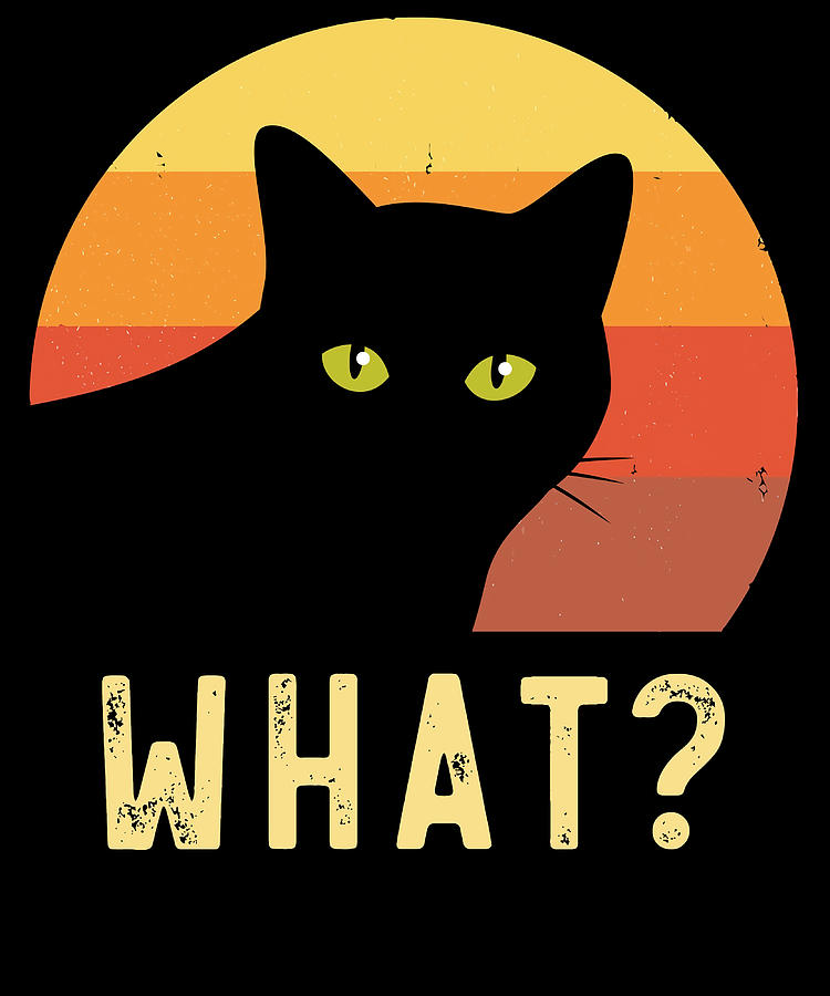 Retro Vintage Funny Cat What Poster Painting by Neil Bruce | Fine Art ...