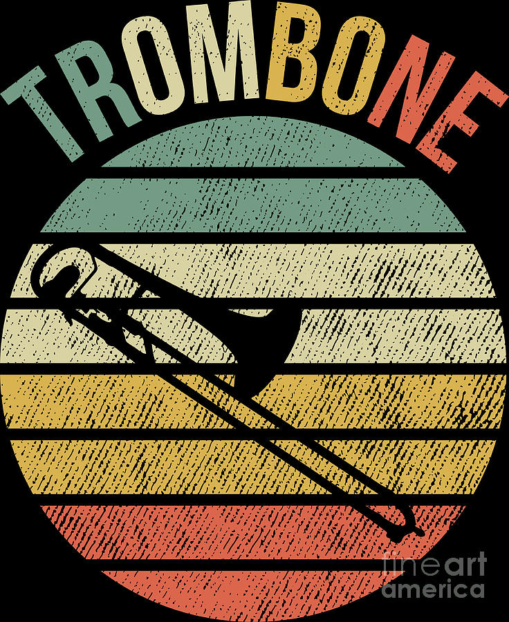 Retro Vintage Trombone Marching Band Trombonist Gift T-Shirt