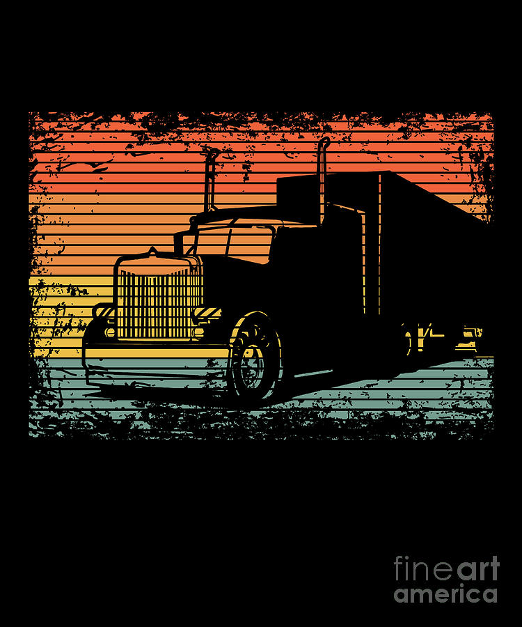 Retro Vintage Truck Driver Gift Idea Digital Art by J M