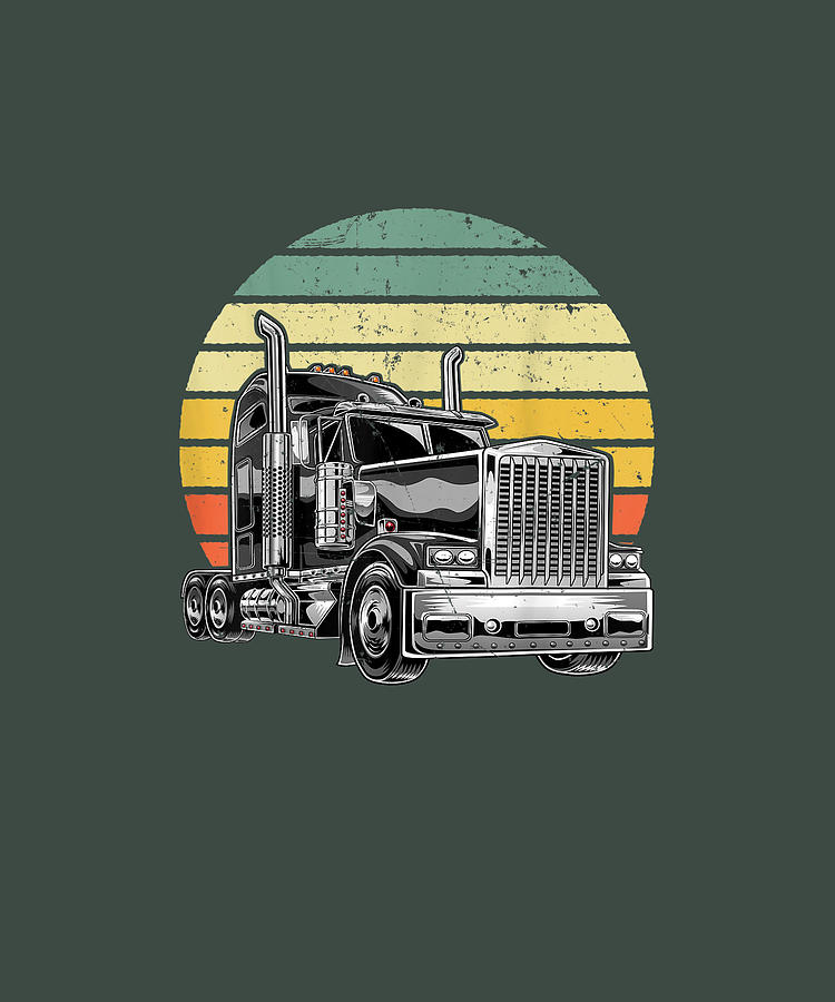 Semi Tractor Trailer Truck Trucker Baby Bib