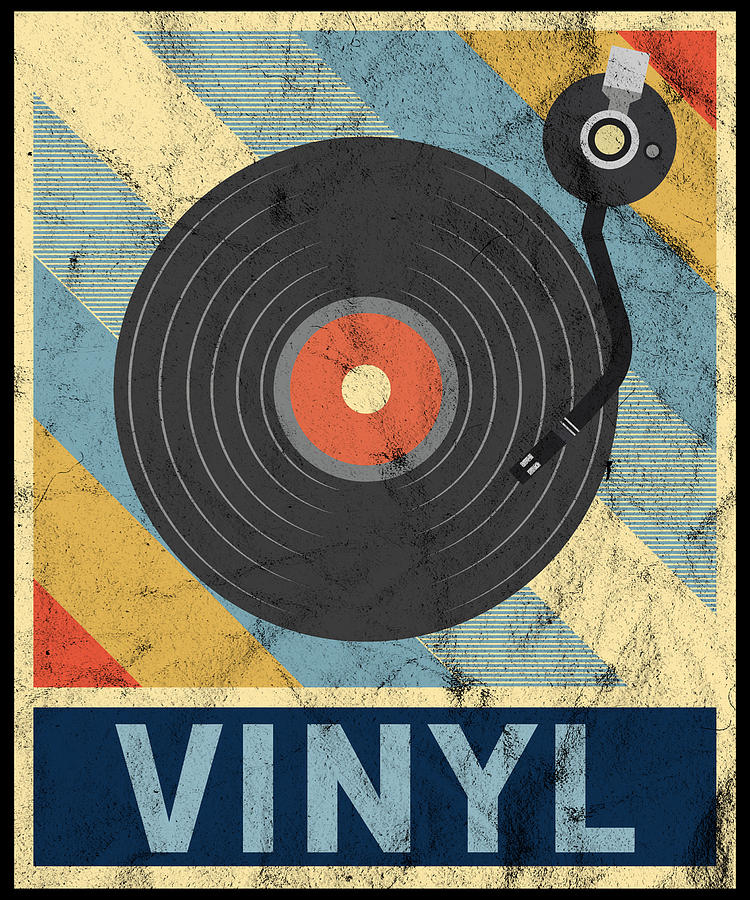 Retro Vinyl Record Player Digital Art by Michael S