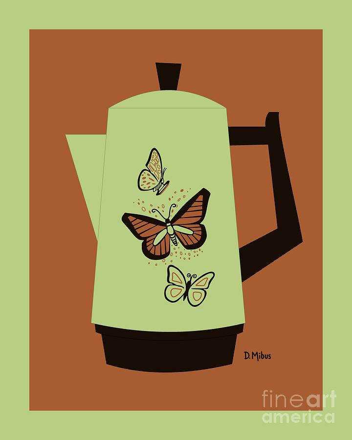 Retro West Bend Coffee Percolator Digital Art by Donna Mibus
