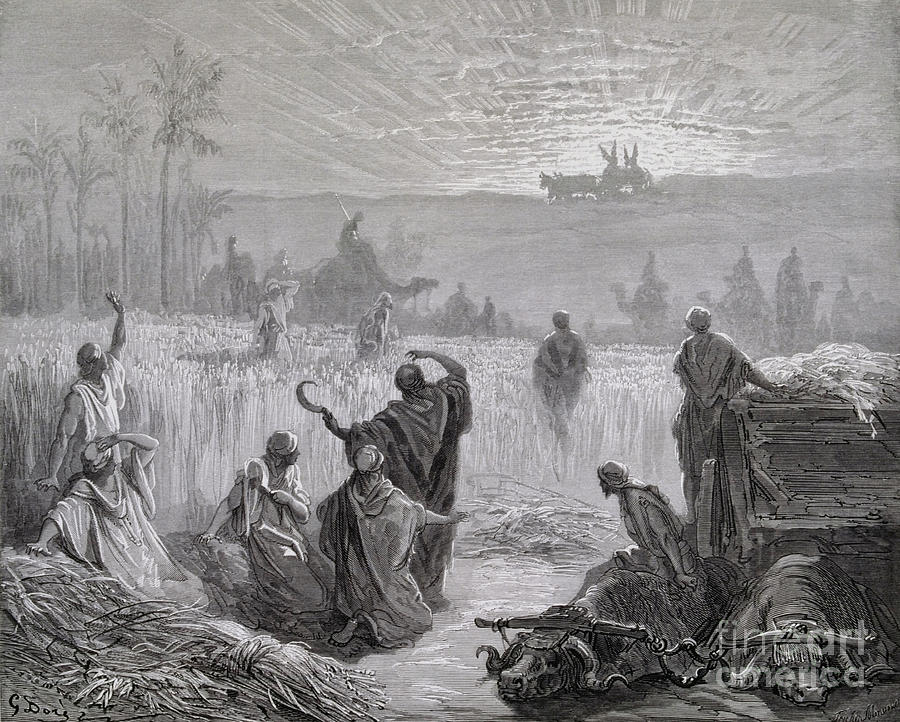 Gustave Dore Drawing - Return of the Holy Ark carrying the commandments to the Jewish Temple in Jerusalem by Gustave Dore