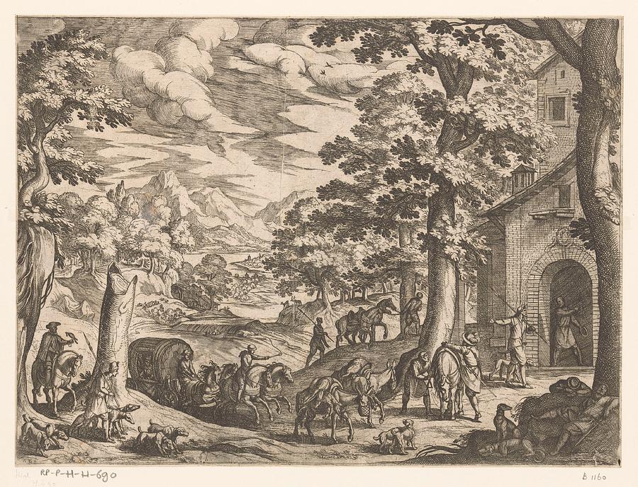 Return of the hunt, Antonio Tempesta, 1599 Painting by MotionAge Designs