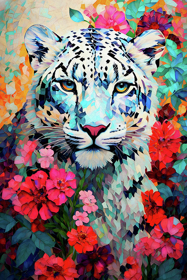 Return of the Snow Leopard Digital Art by Peggy Collins