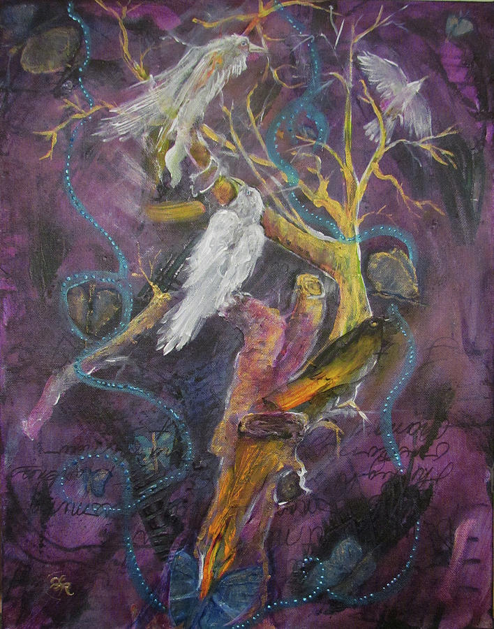 Return of the White Ravens Dreaming of Prophesied Miracles Painting by Feather Redfox