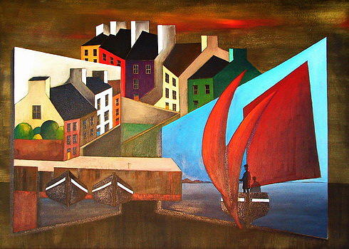 Return to Roundstone Painting by Val Byrne