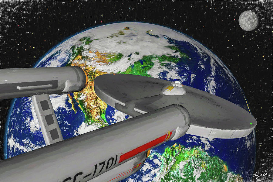 Return to Star Fleet - Oil Digital Art by Tommy Anderson