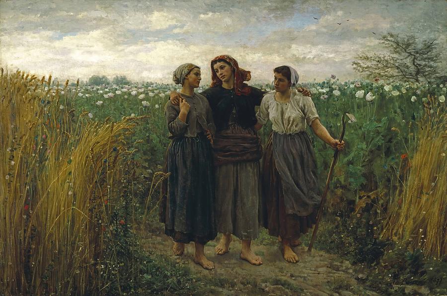 Jules Breton Painting - Returning from the Fields  by Jules Breton