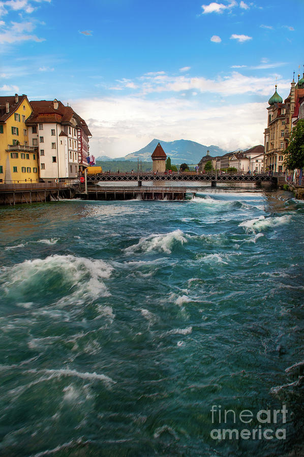 Reuss River and Chapel bridge in Old town Lucerne Switzerland Photograph by Dejan Jovanovic