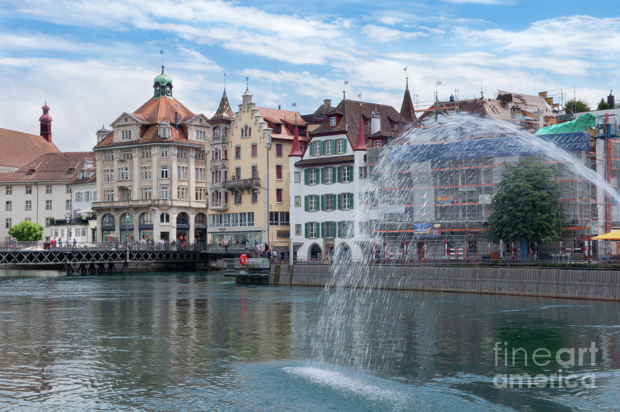 Reuss River fountain in Old town Lucerne Switzerland Photograph by Dejan Jovanovic