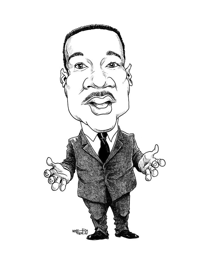 Rev. Martin Luther King 2 Drawing by Mike Scott