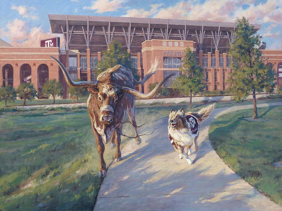 Football Painting - Reveille Chase by RivalryPro